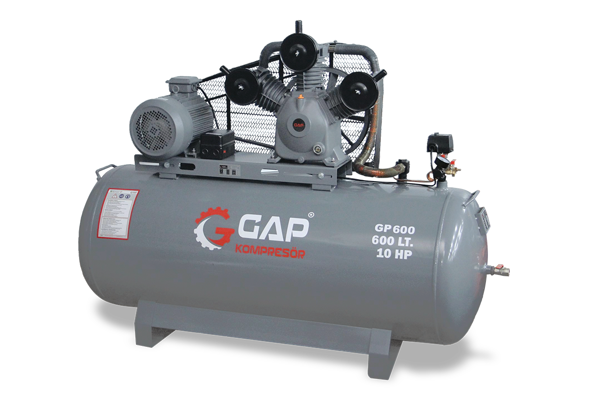 600 lt 3 Kafa 8 Bar 10 Hp Pistonlu Hava Kompresörü