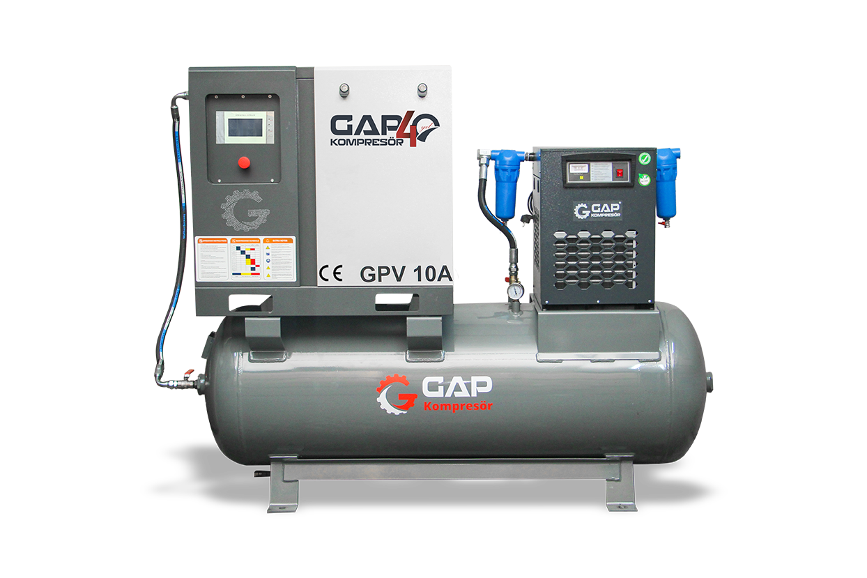 10 Hp 500 Litre Depo Üstü Vidalı Hava Kompresörü