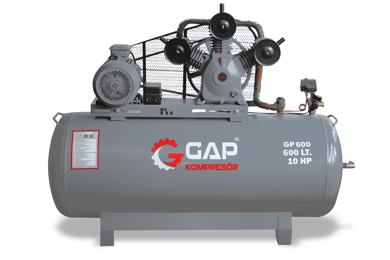 600 lt 3 Kafa 8 Bar 10 Hp Pistonlu Hava Kompresörü