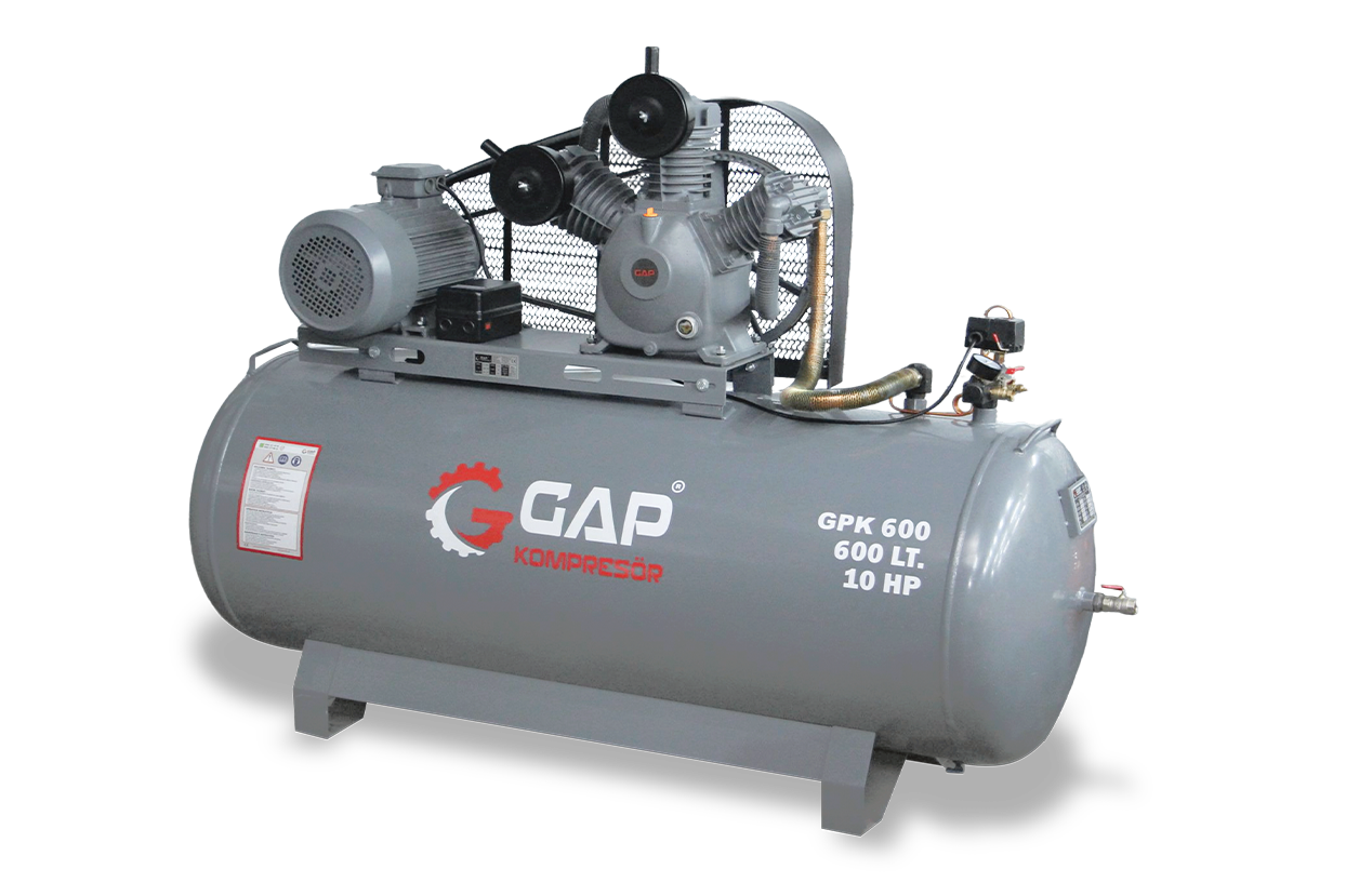 600 lt 3 Kafa 12 Bar 10 Hp Pistonlu Hava Kompresörü